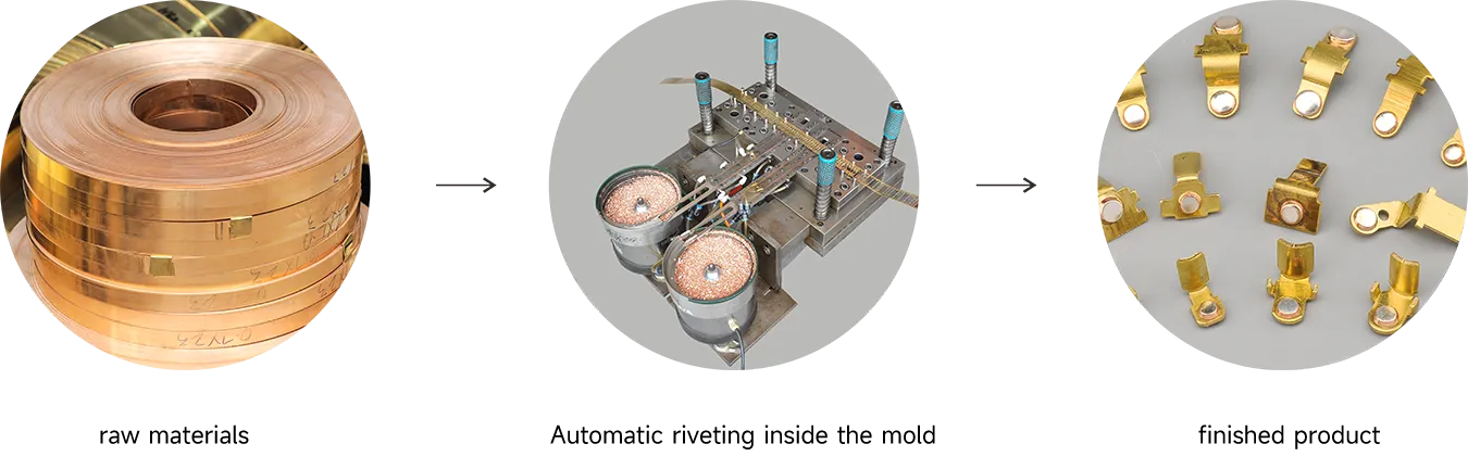 Automatic riveting inside the mold