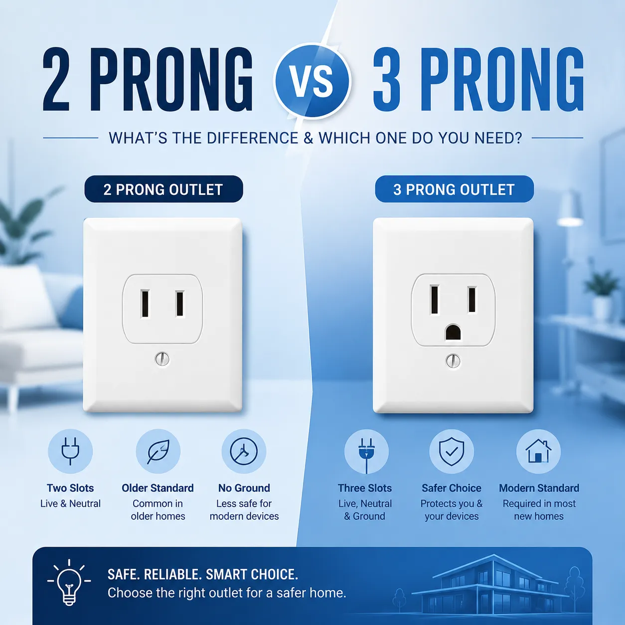 2 Prong vs 3 Prong Outlet