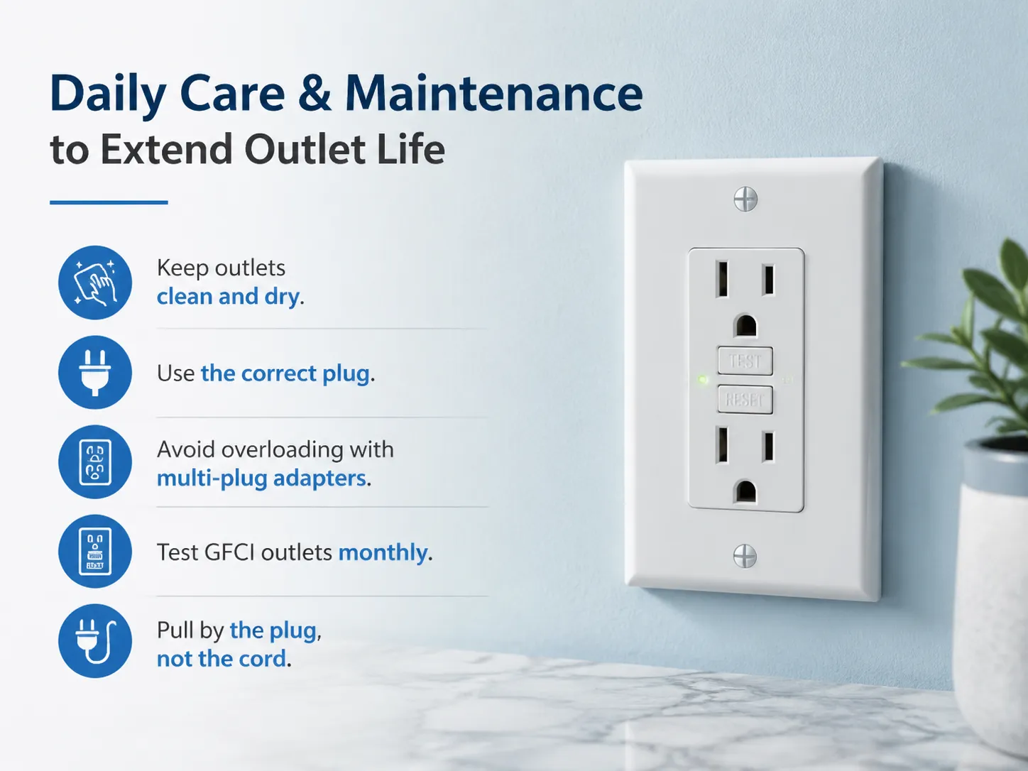 Outlets Daily Care and Maintenance to Extend Outlet Life