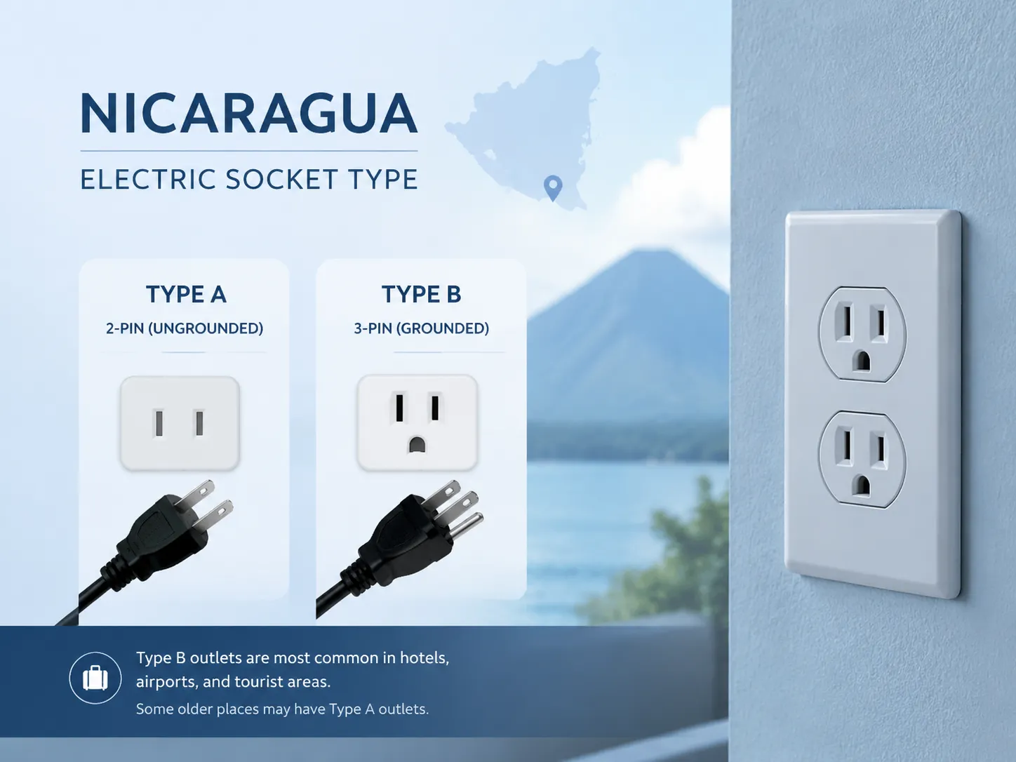 Power Plugs & Sockets of the Nicaragua