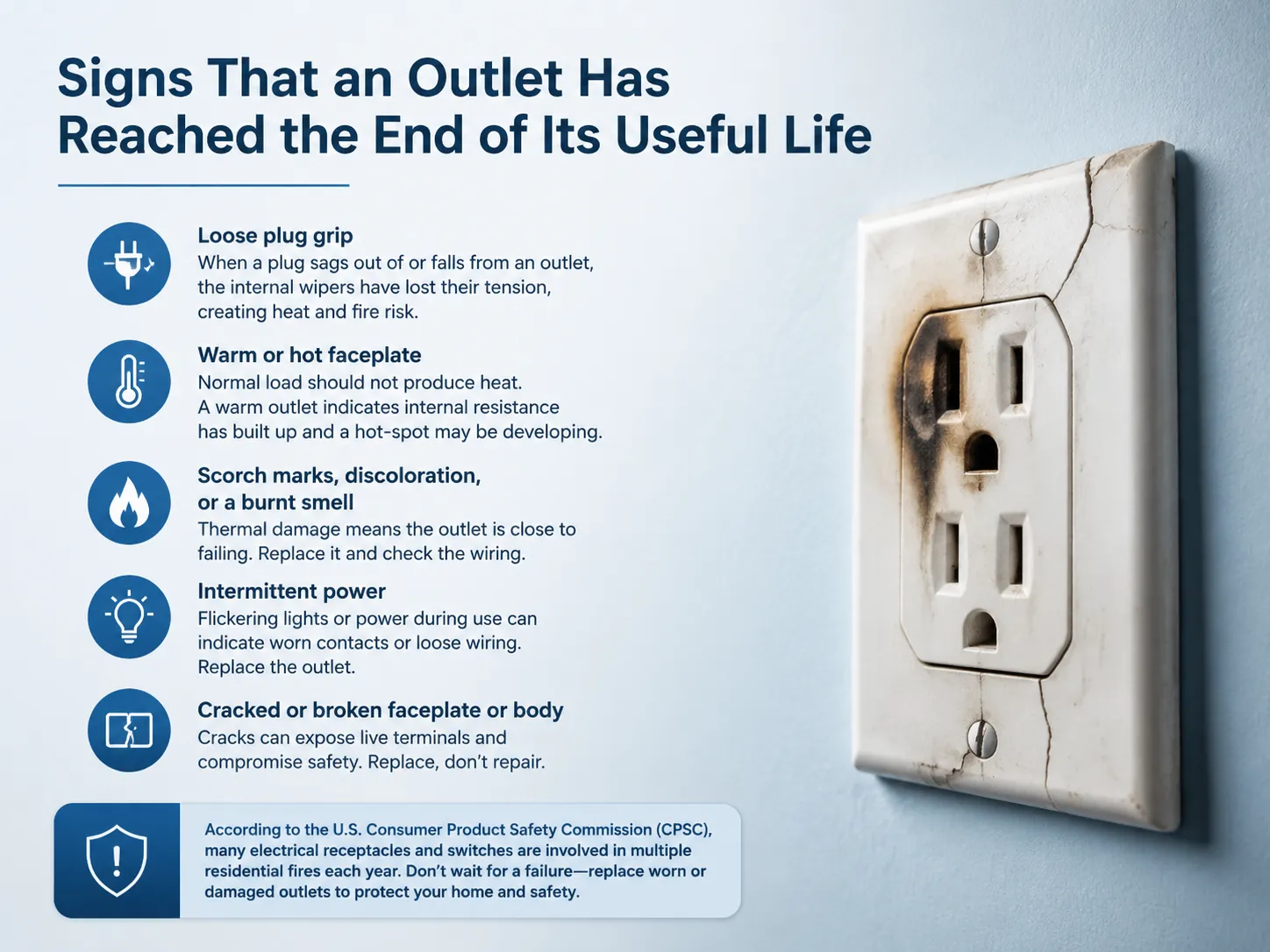 Signs That an Outlet Has Reached the End of Its Useful Life