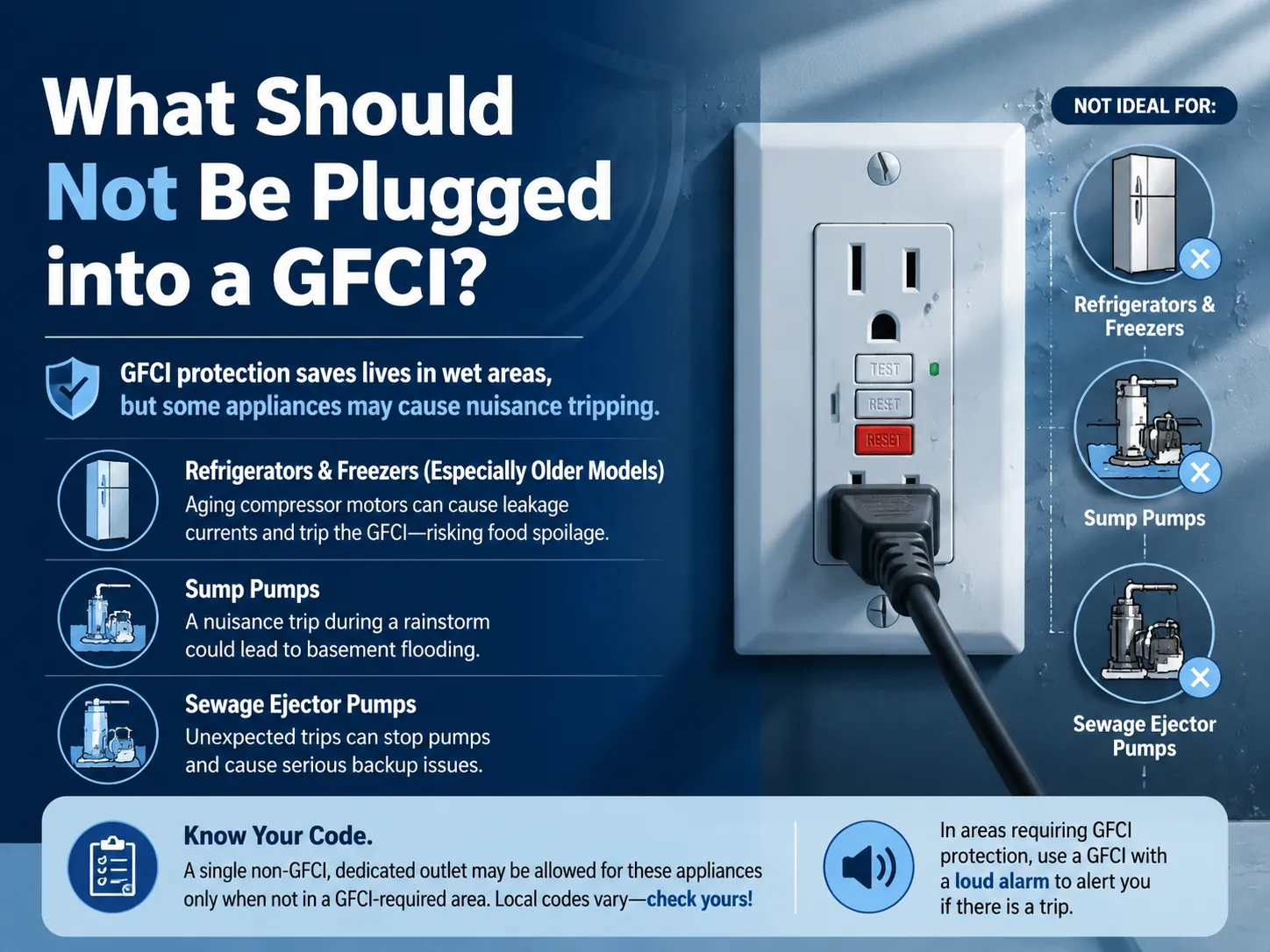 What Should Not Be Plugged into a GFCI