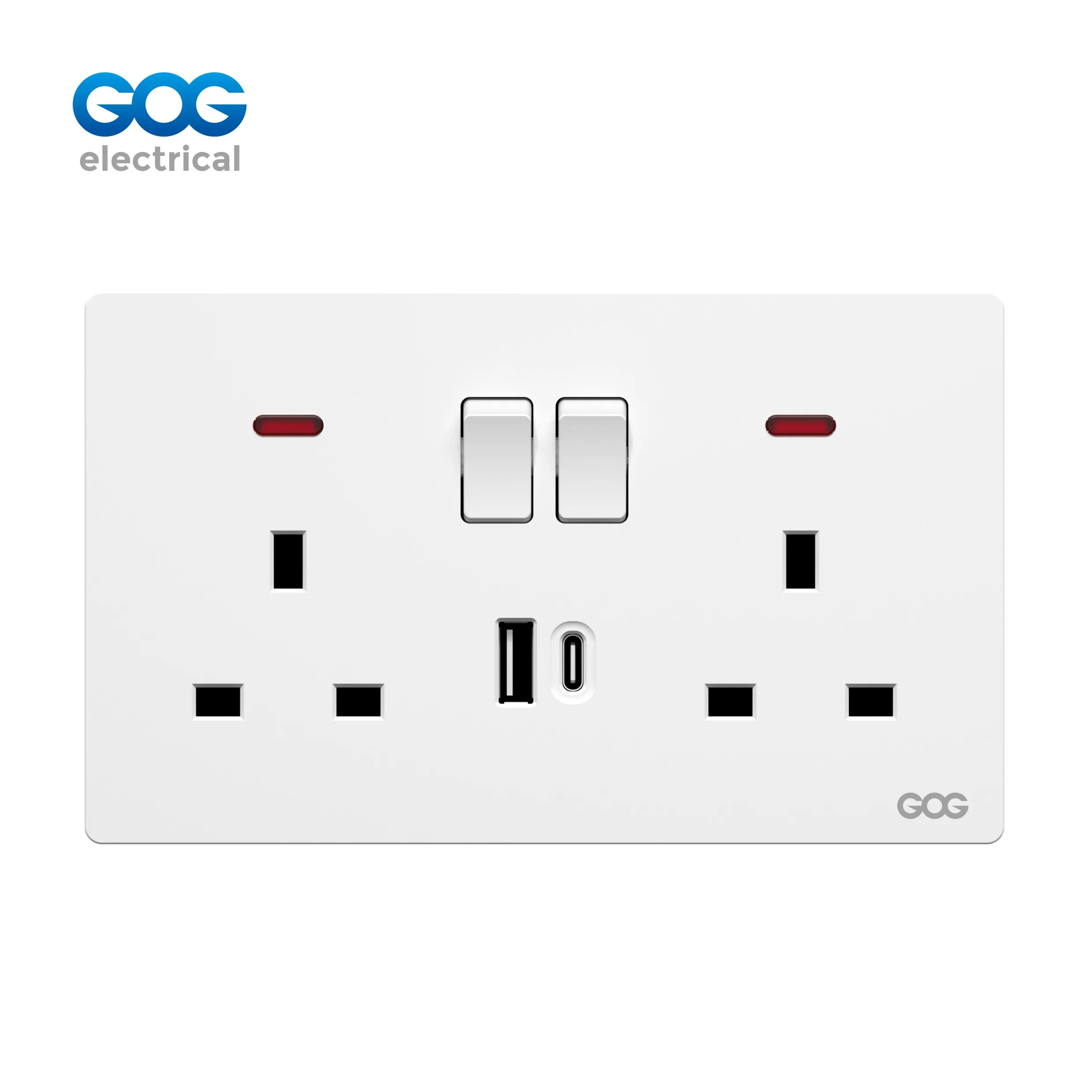 DN70 Series 13A Double DP Switched Socket with USB-C DN70 Series 13A Double DP Switched Socket with USB-C