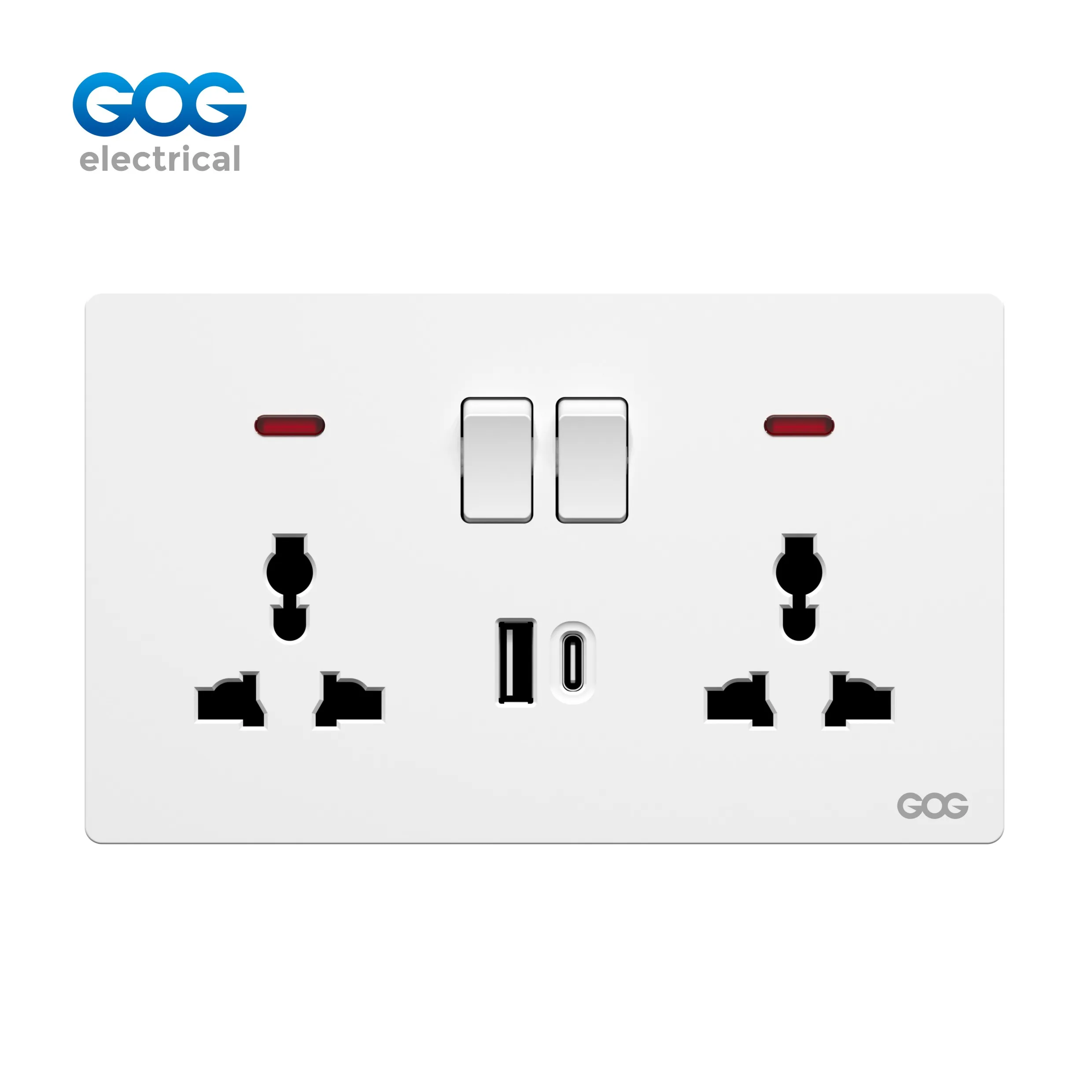 DN70 Series 13A Double MF Switched Socket with USB-C DN70 Series 13A Double MF Switched Socket with USB-C