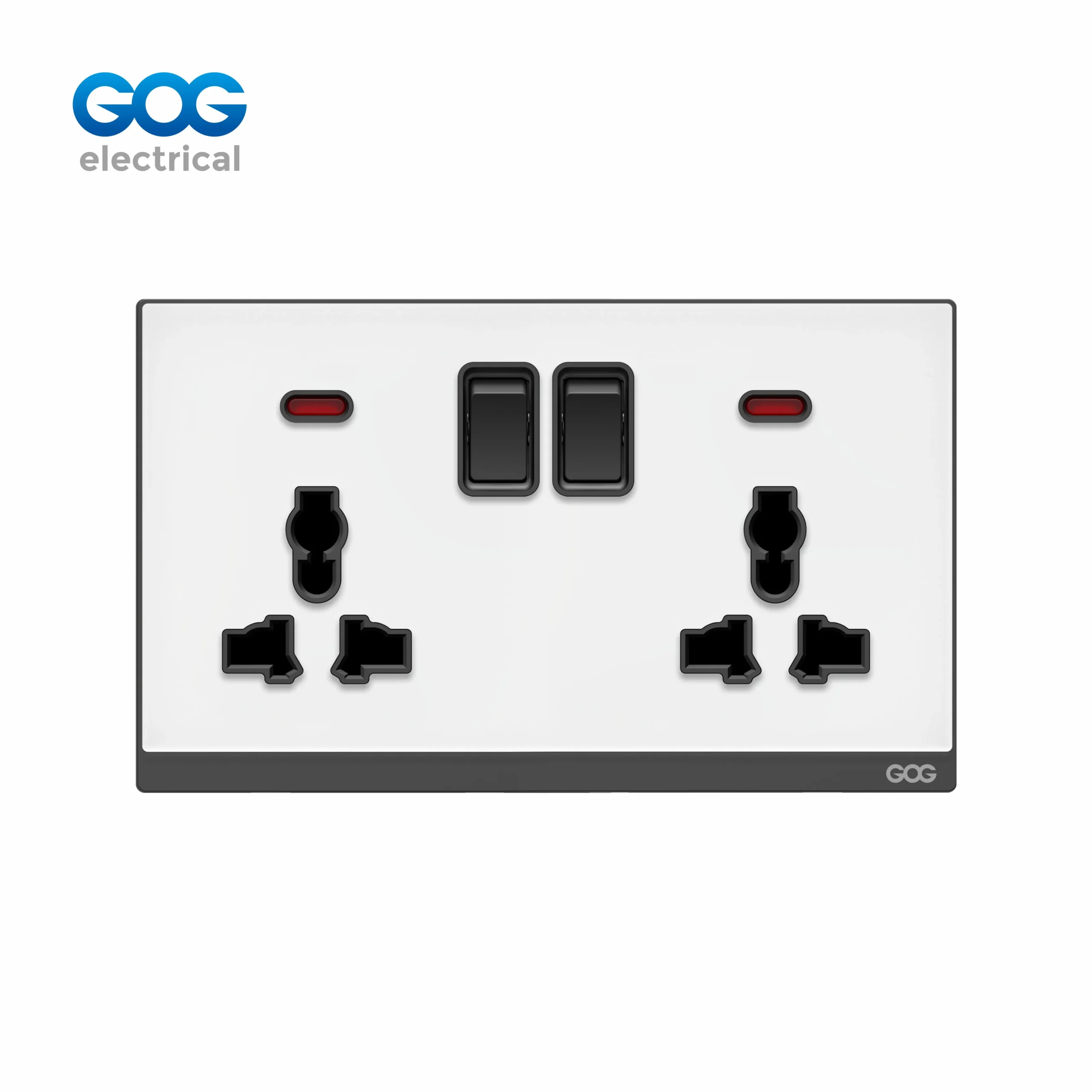 DN71 Series 13A British Standard Glass Double MF Switched Socket