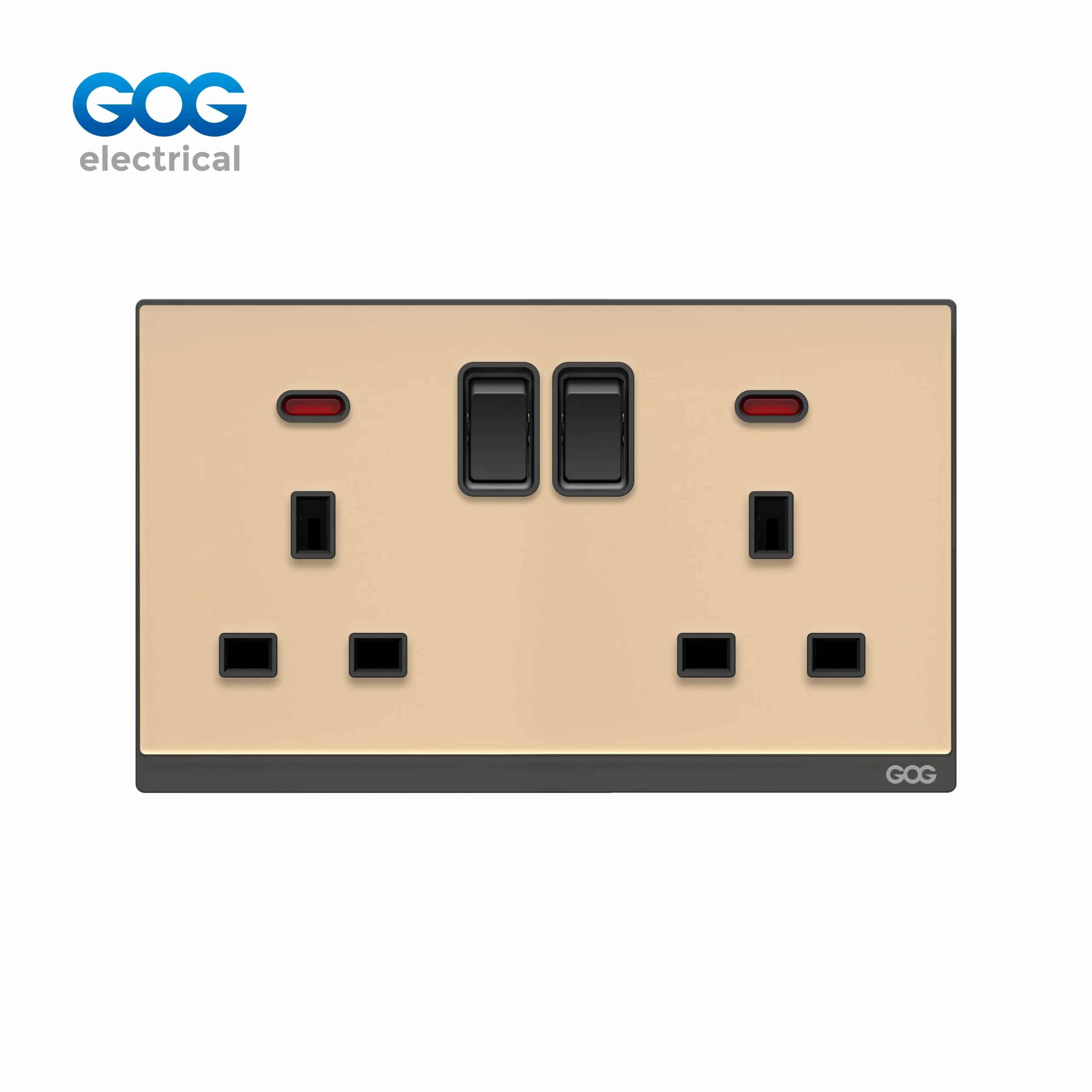DN71408 glass double switched socket