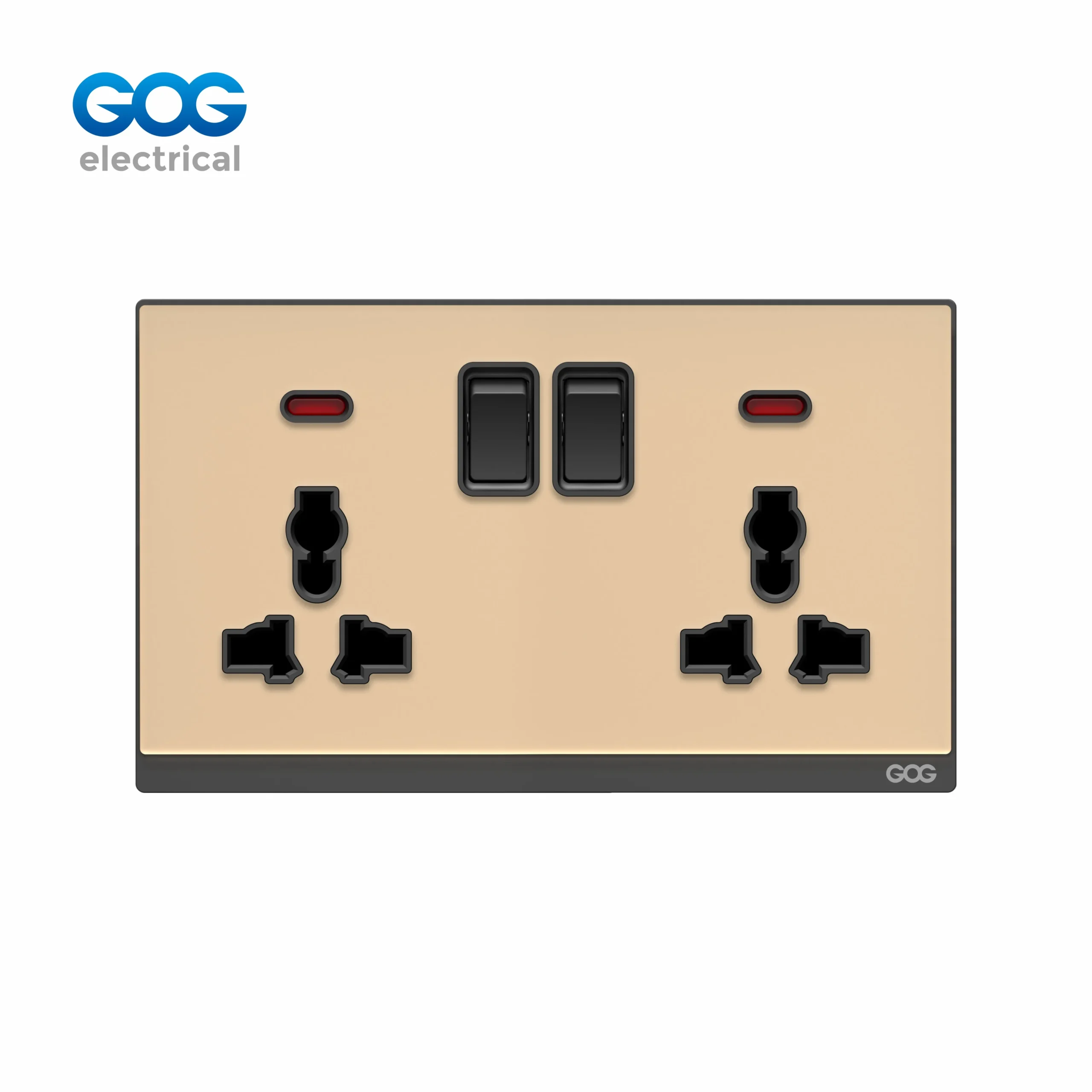 DN71408M glass double MF switched socket