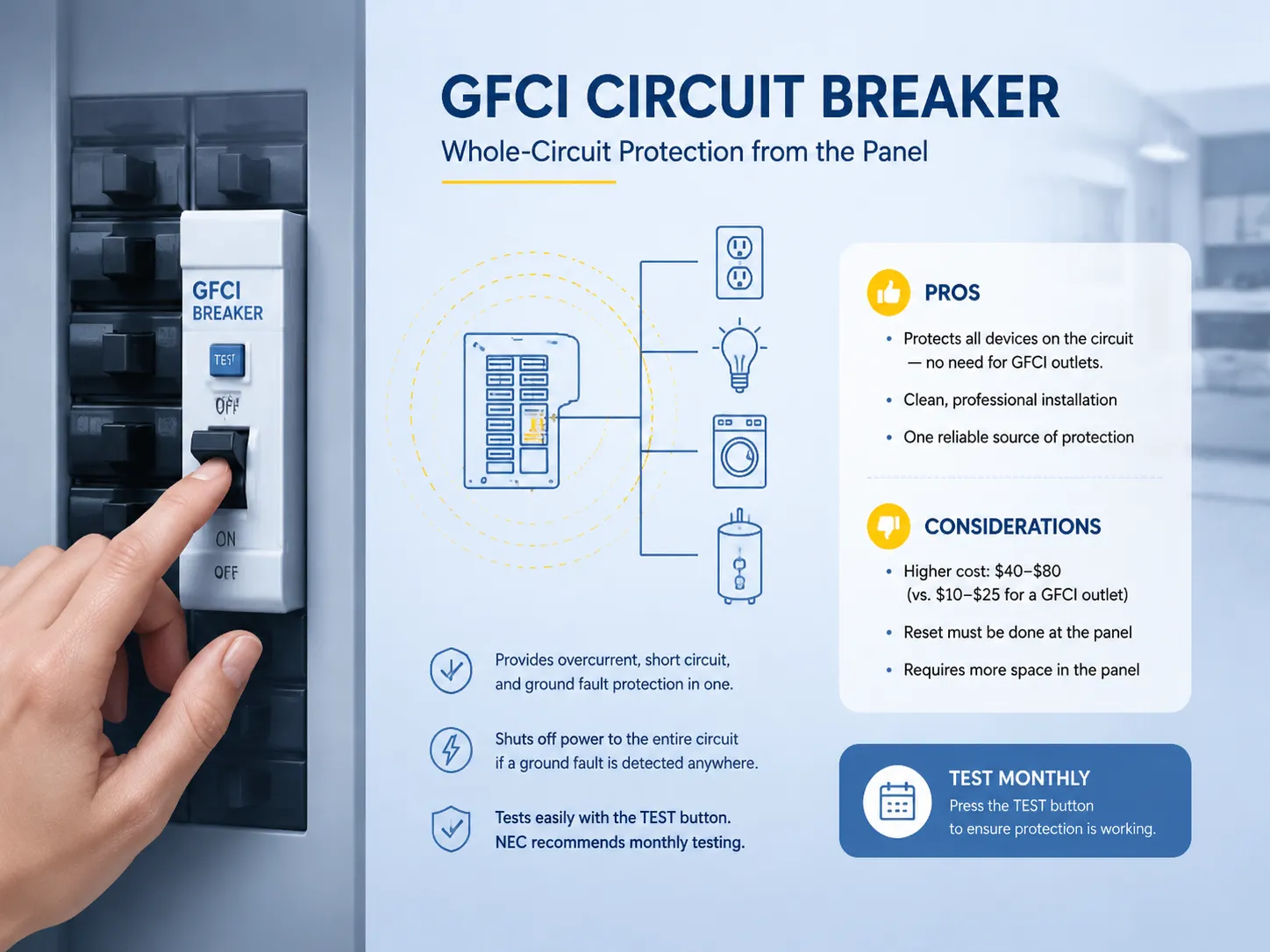 GFCI Circuit Breaker Whole‑Circuit Protection from the Panel