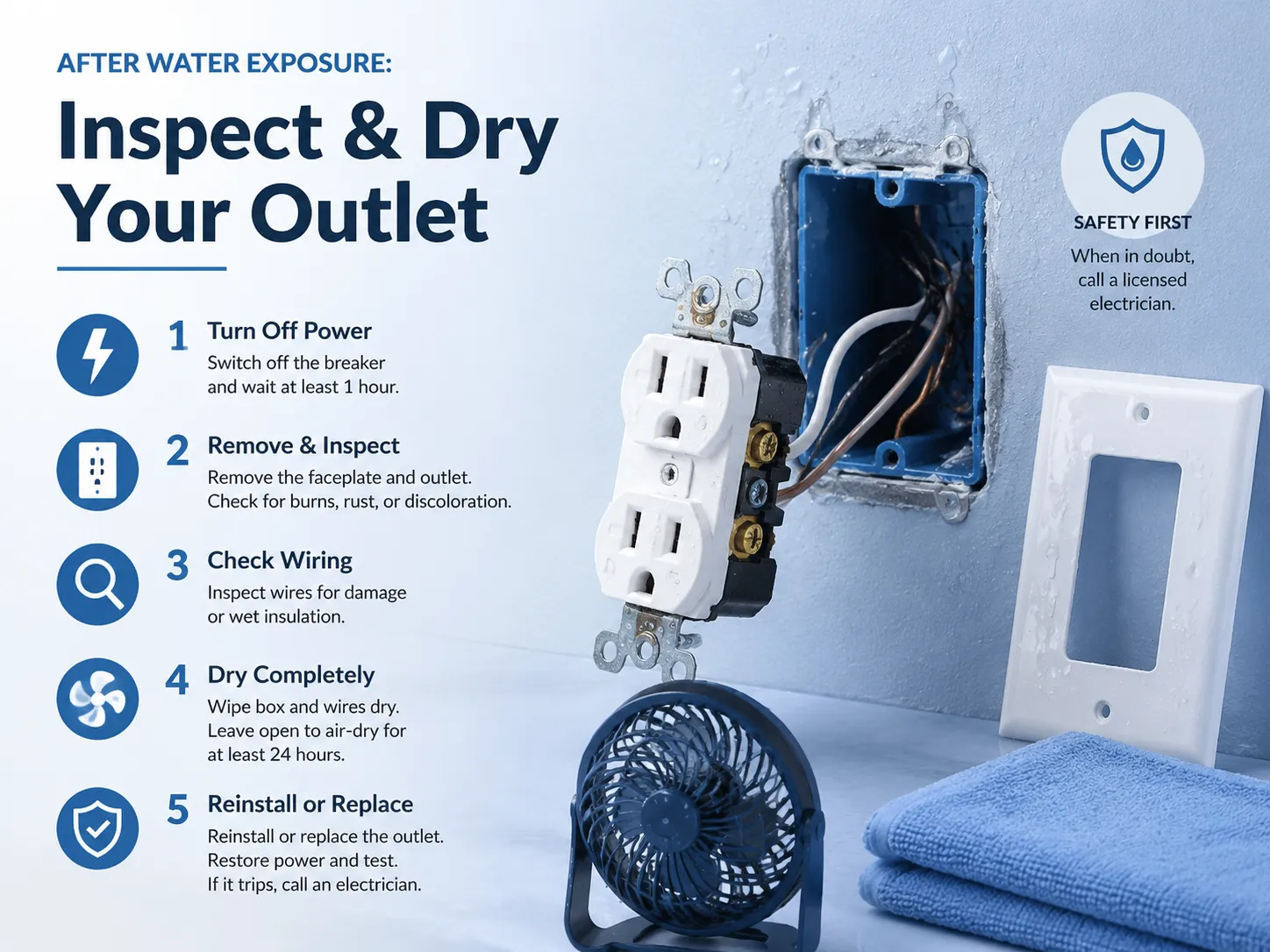 How to Inspect and Dry an Outlet After Water Exposure