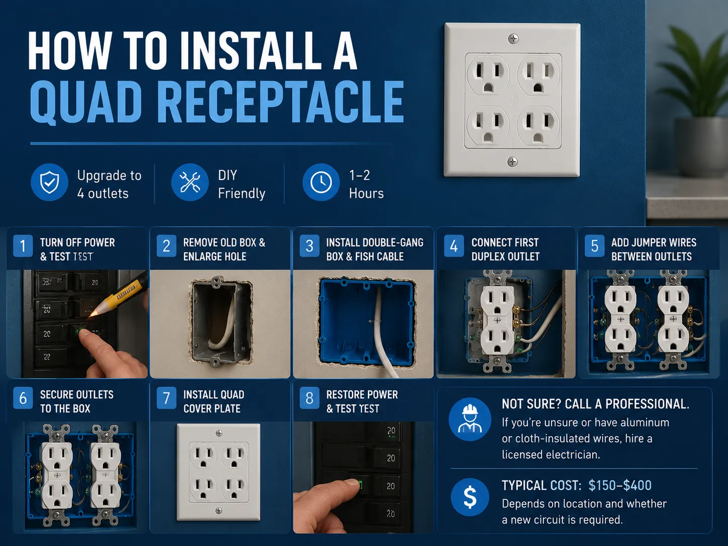 How to Install a Quad Receptacle