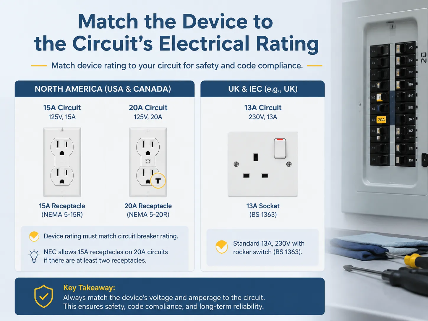 Match the Device to the Circuit's Electrical Rating