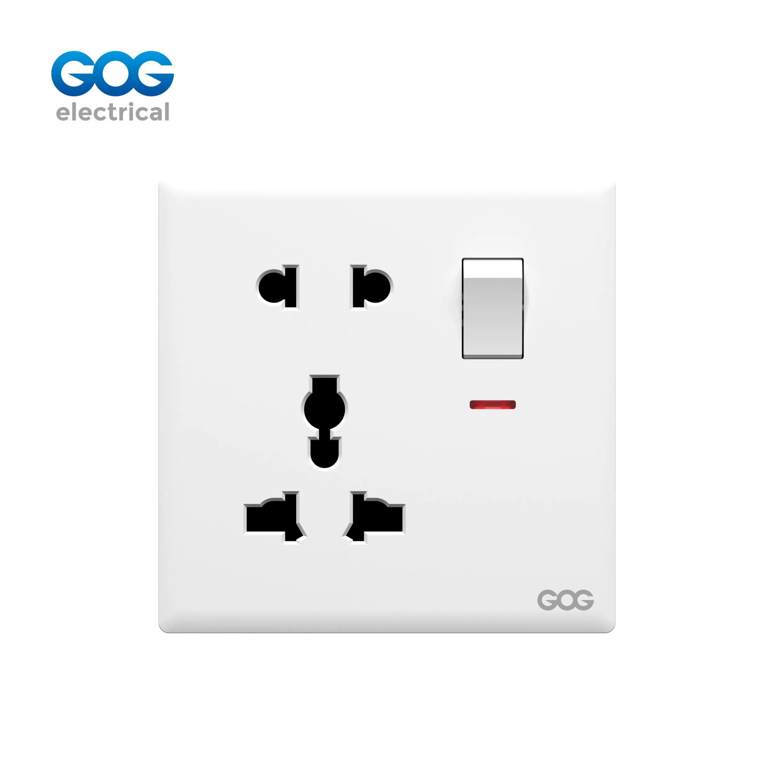 R12 Series 13A British Standard 5 Pin MF Switched Socket with Neon