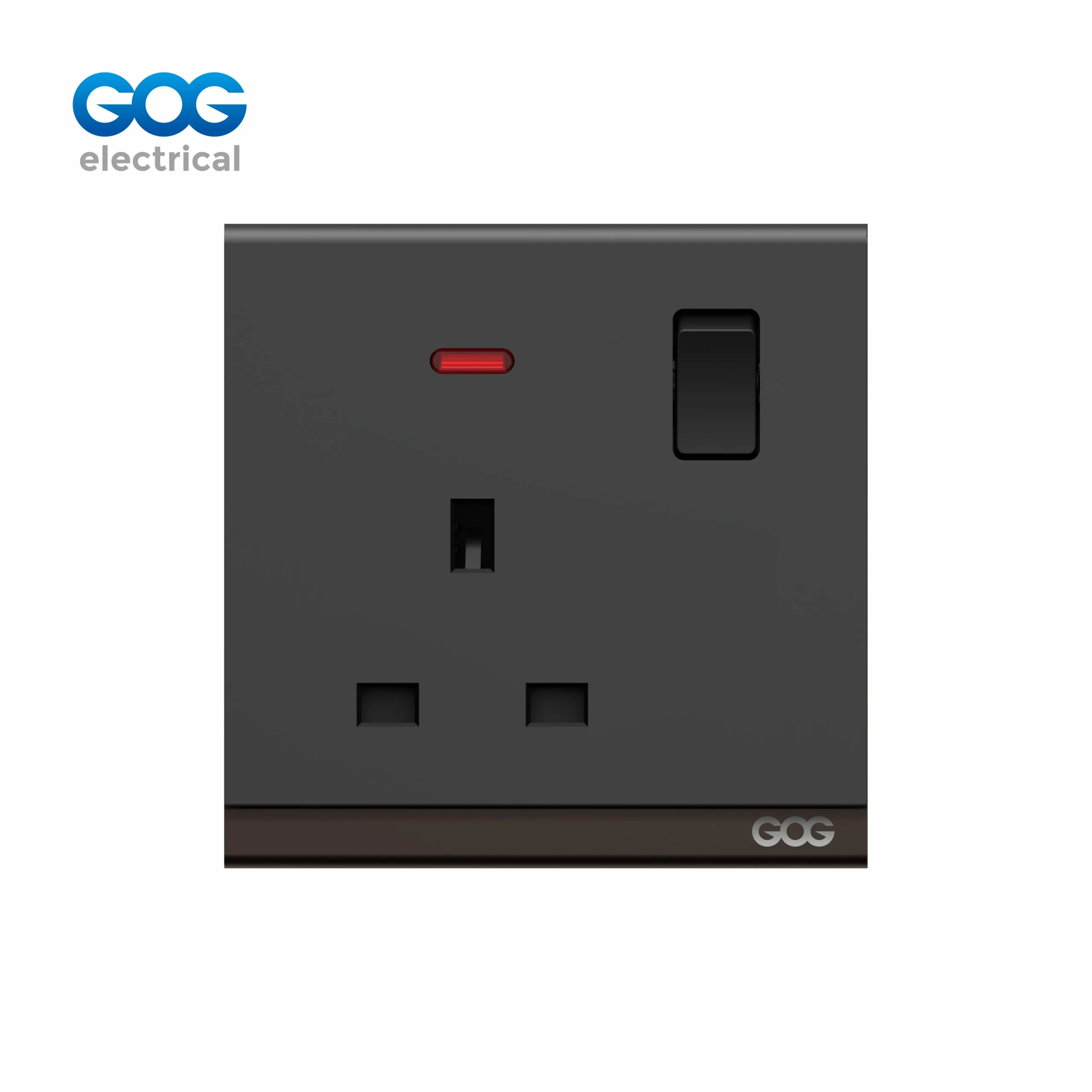 R16407 gold gray black switched socket