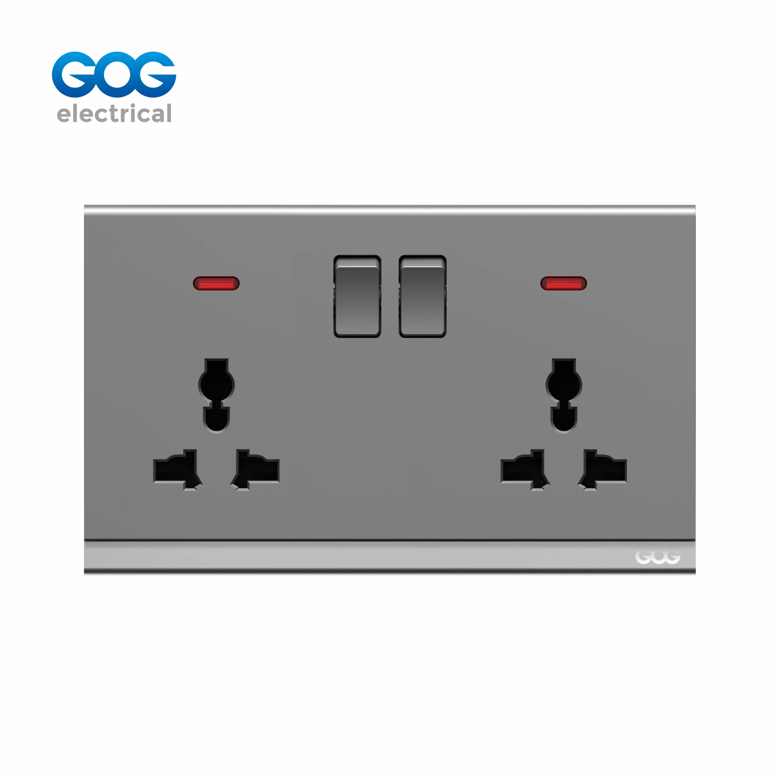 R16408M 2 gang MF switched socket factory