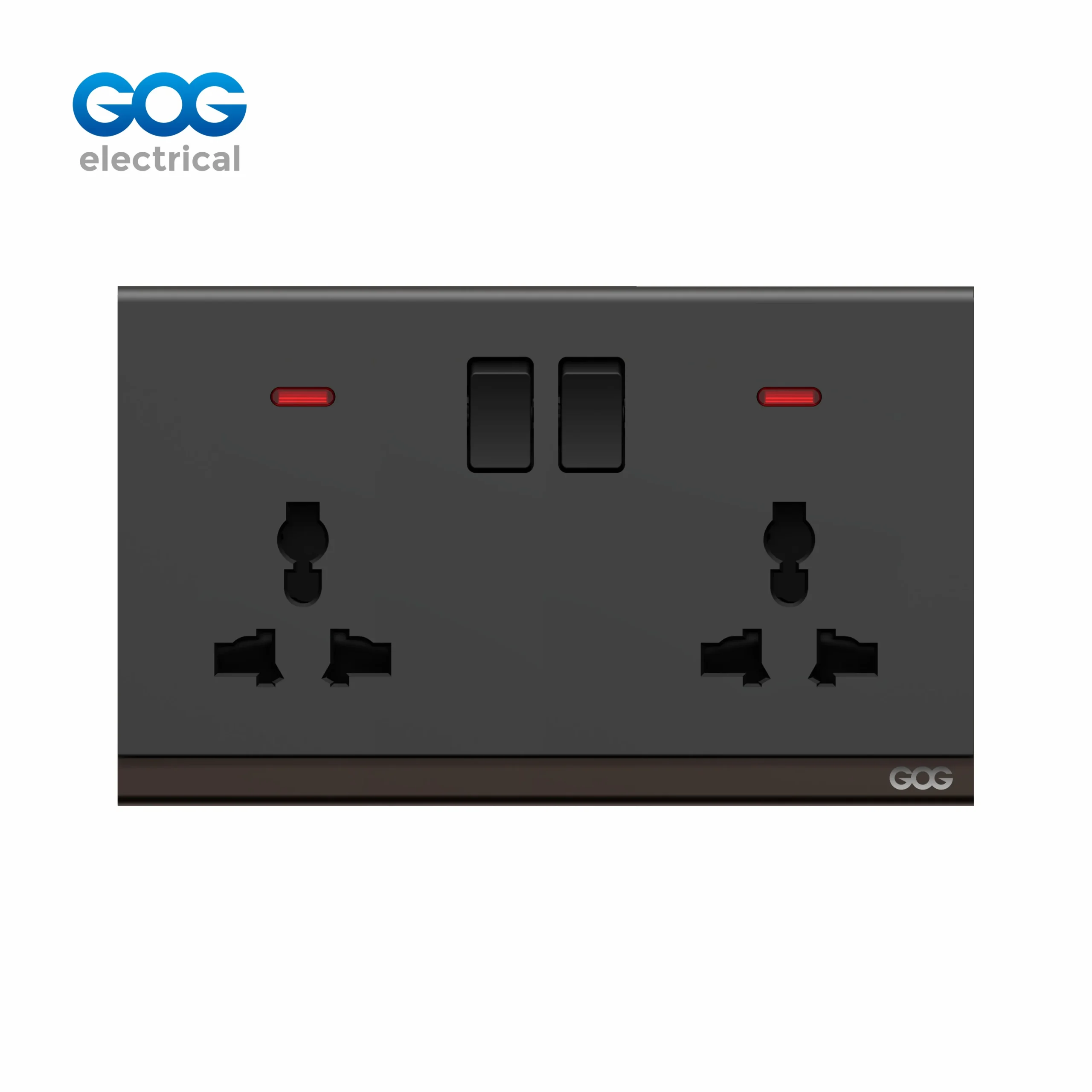 R16408M gold gray black double socket