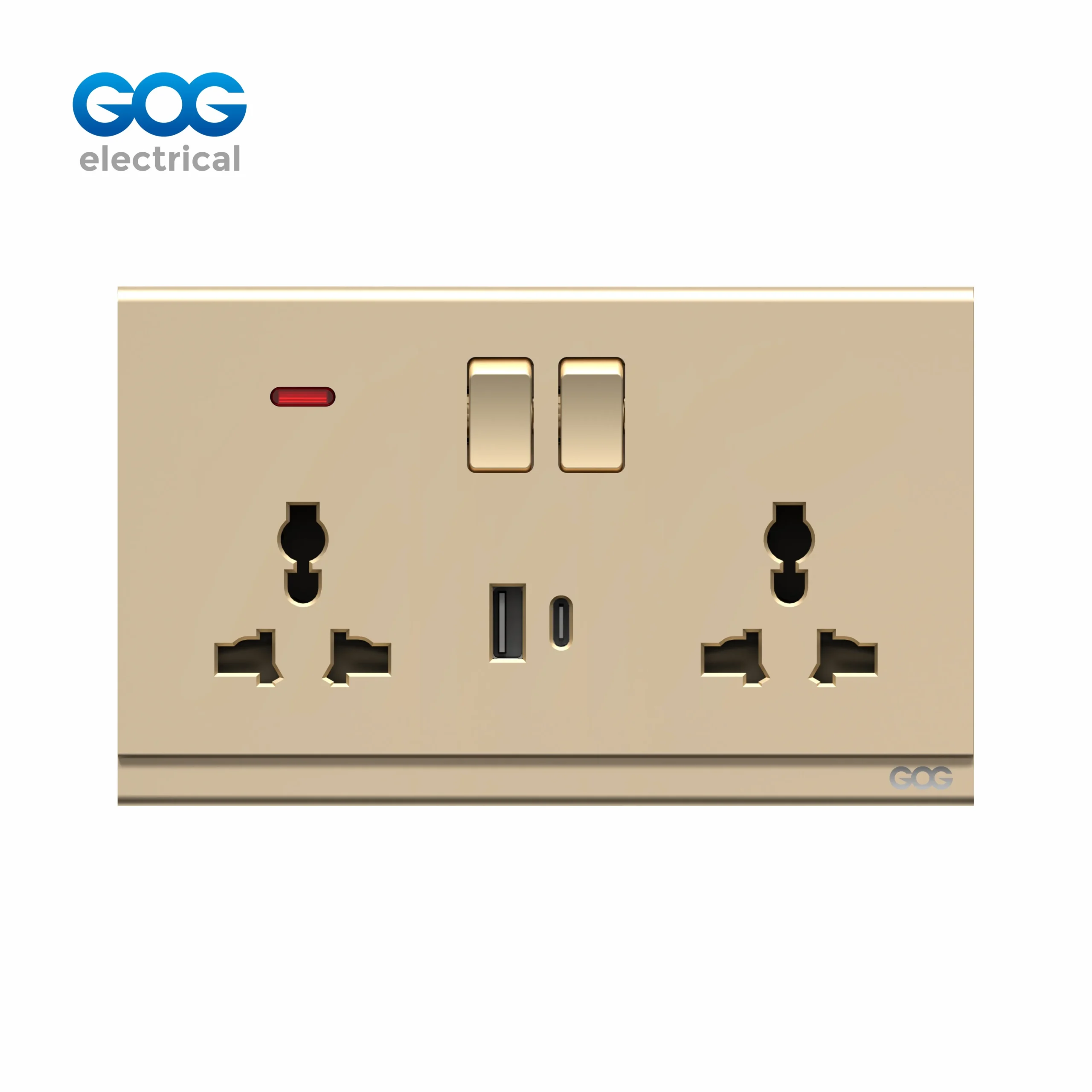 R16588C phosphor copper double USB socket