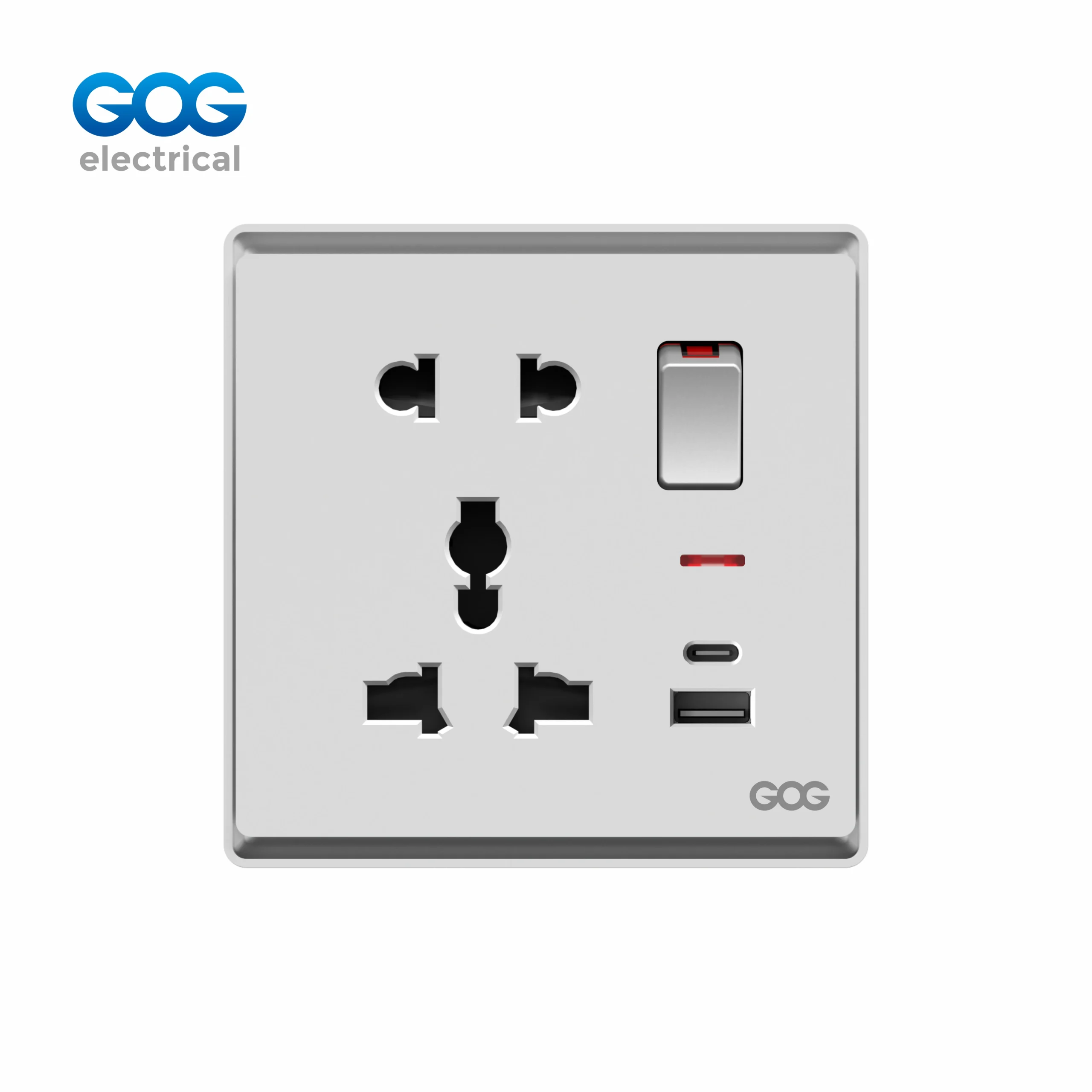R30 Series 5 Pin MF Switched Socket with USB-C & USB-A