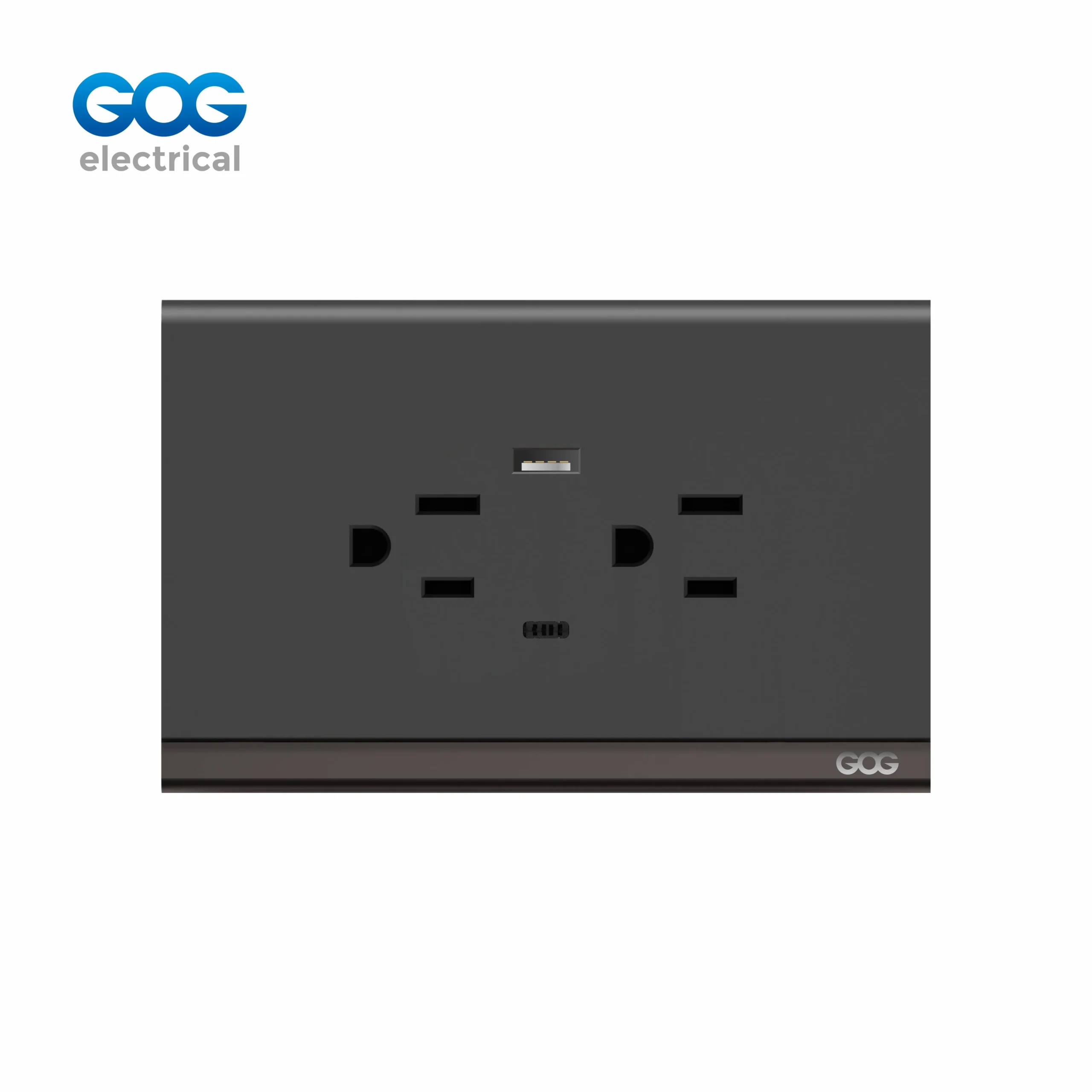 TDM65UC white PC USB A+C socket T-D Series 15A Chroming Duplex 3P Wall Socket with USB A+C