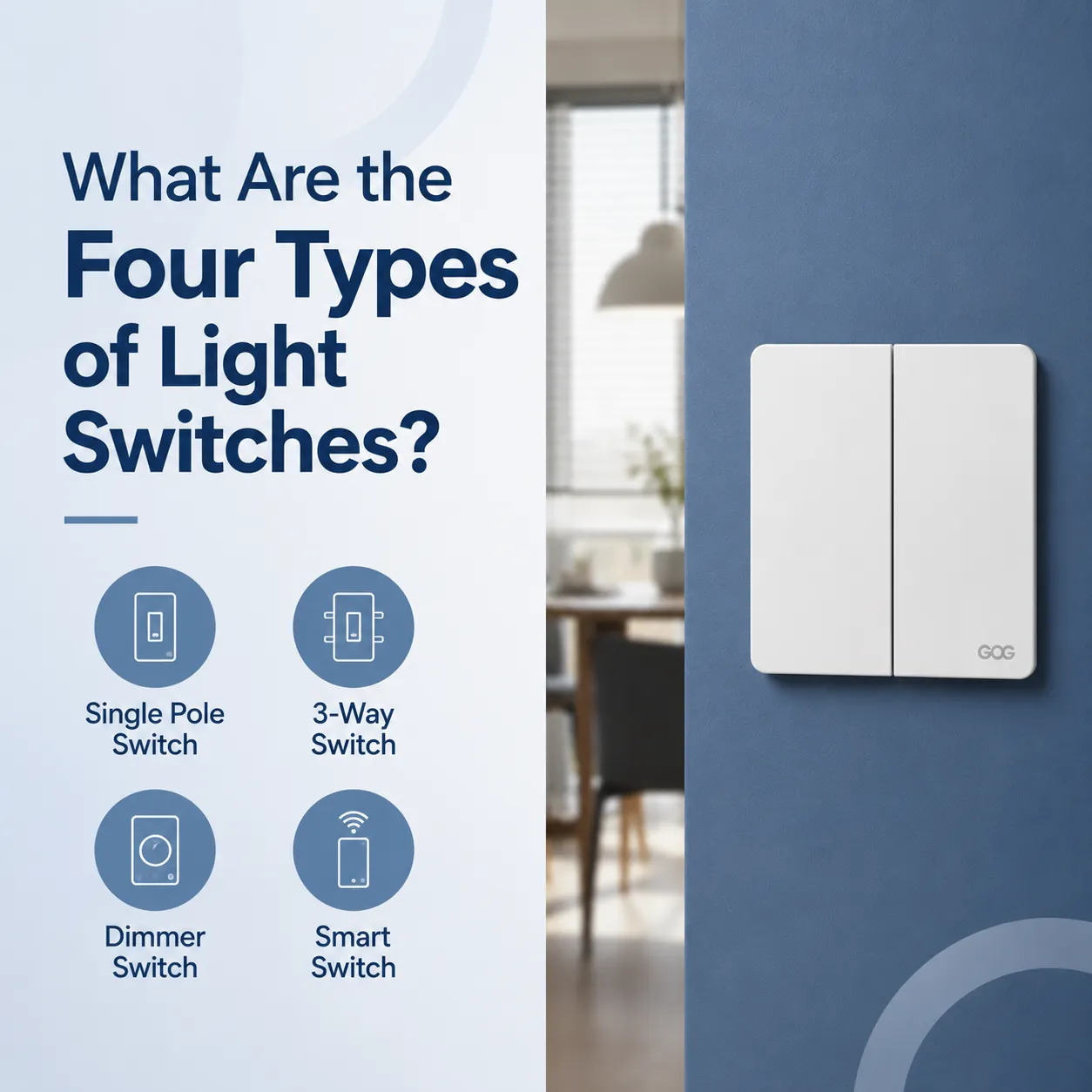 Los Cuatro Tipos Fundamentales de Interruptores de Luz