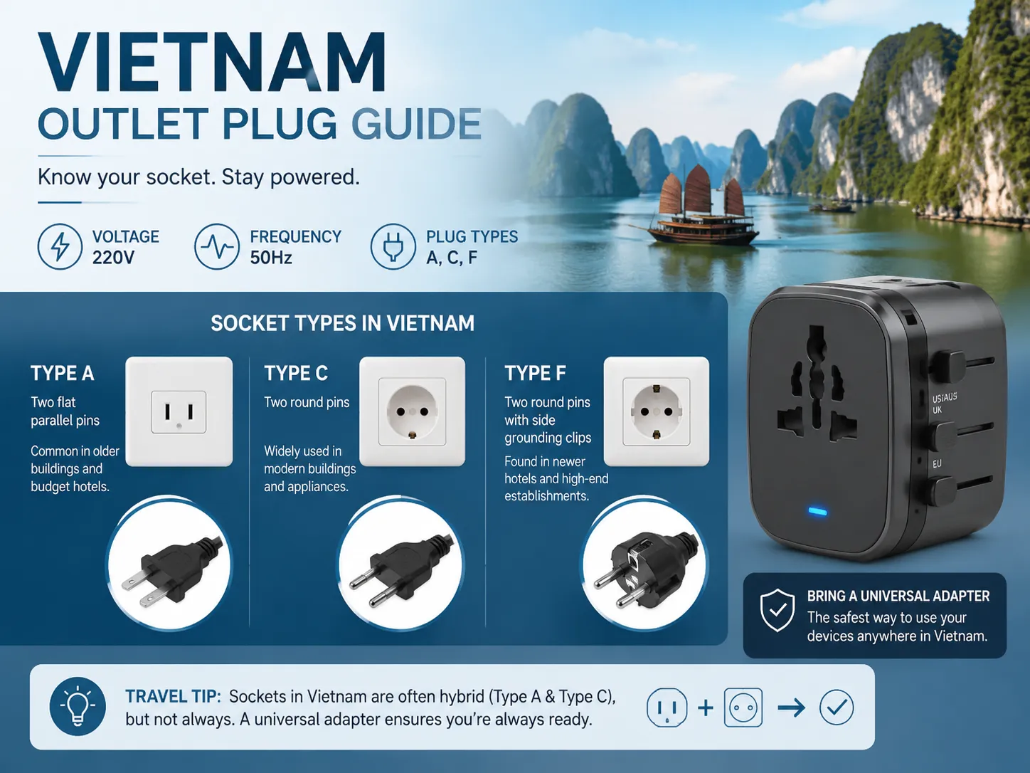 Type de prise électrique au Vietnam