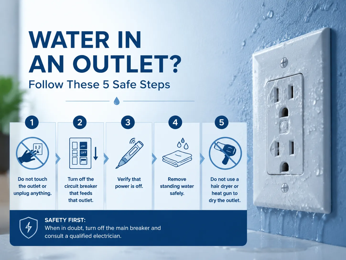 What to Do the Moment You Discover Water in an Outlet