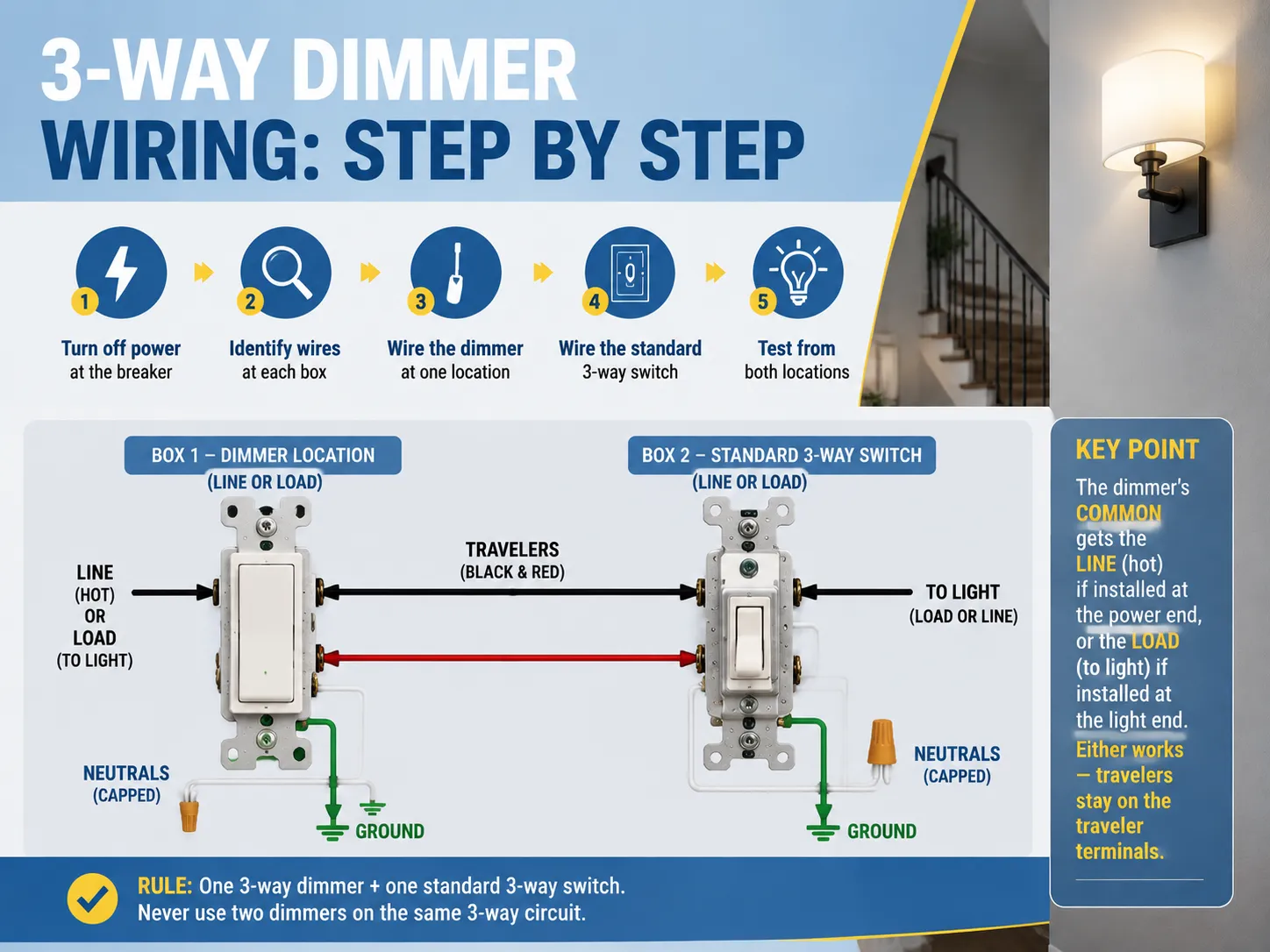 3-Way Dimmer Wiring: Step by Step