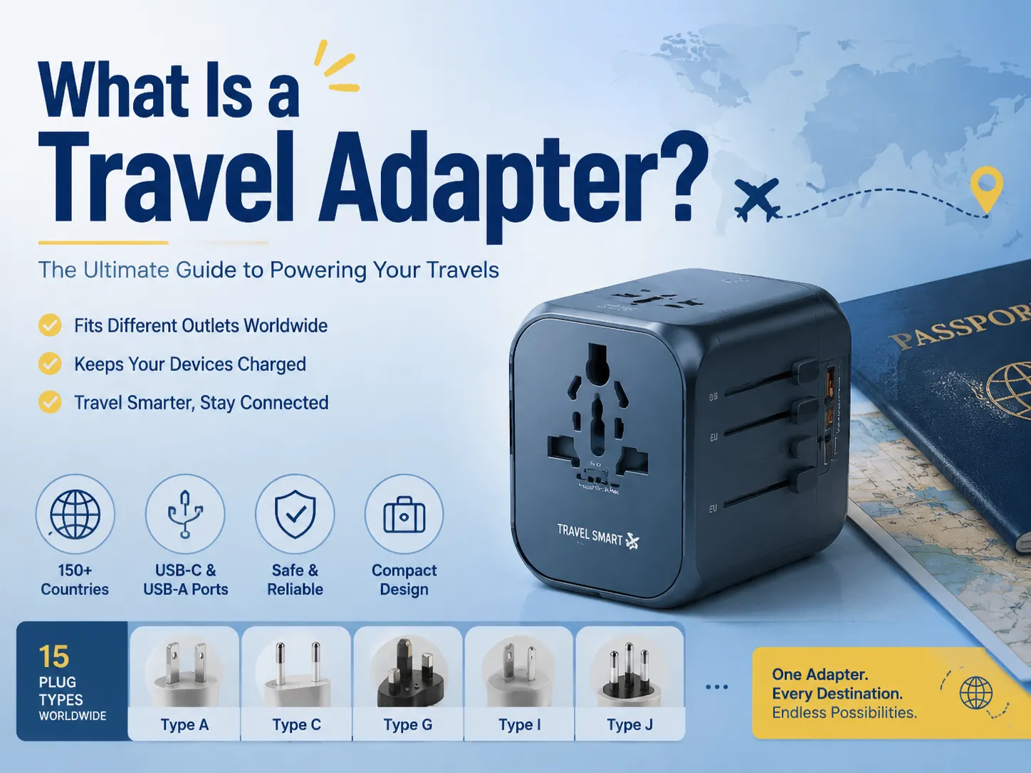 Travel adapters come in several form factors