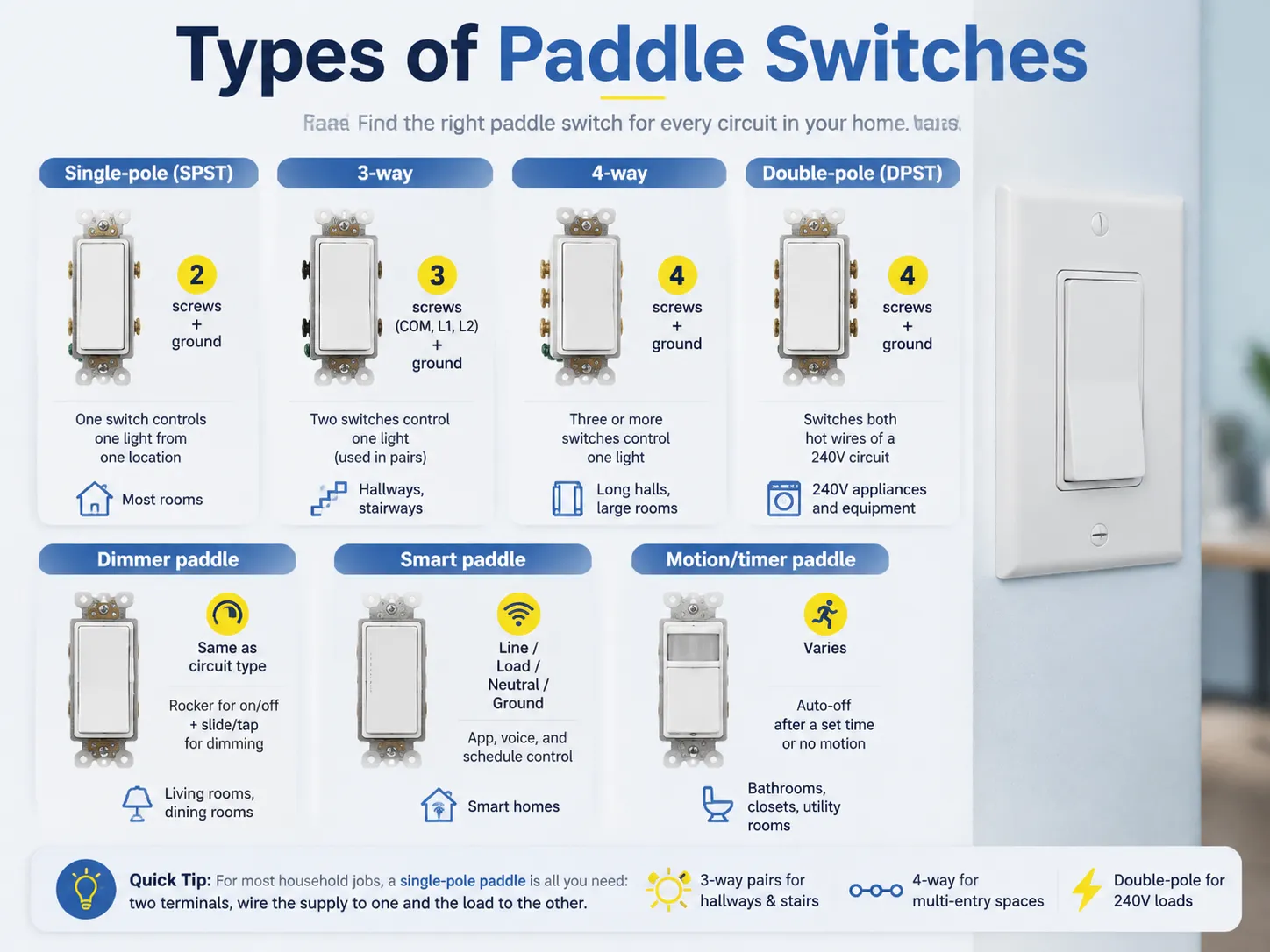 Types of Paddle Switches