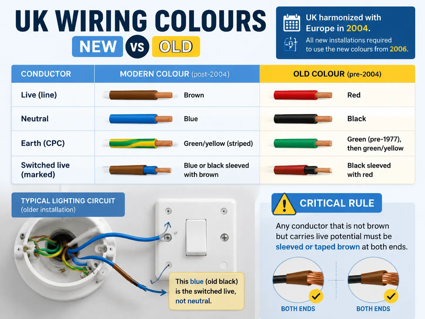 UK Wiring Colours: New vs Old