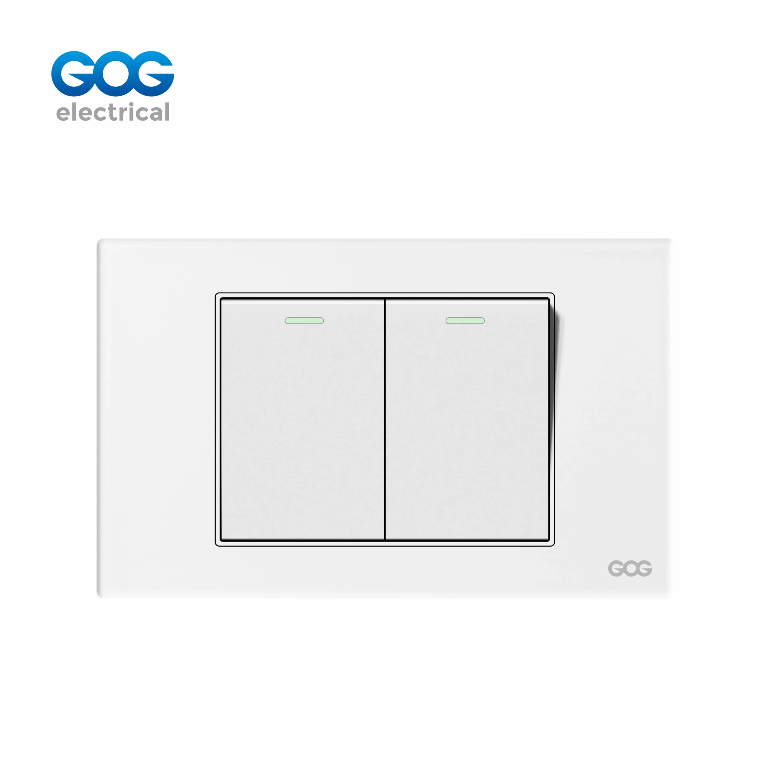 A40 Glass 2 Gang Wall Switch Tempered Glass Double Switch