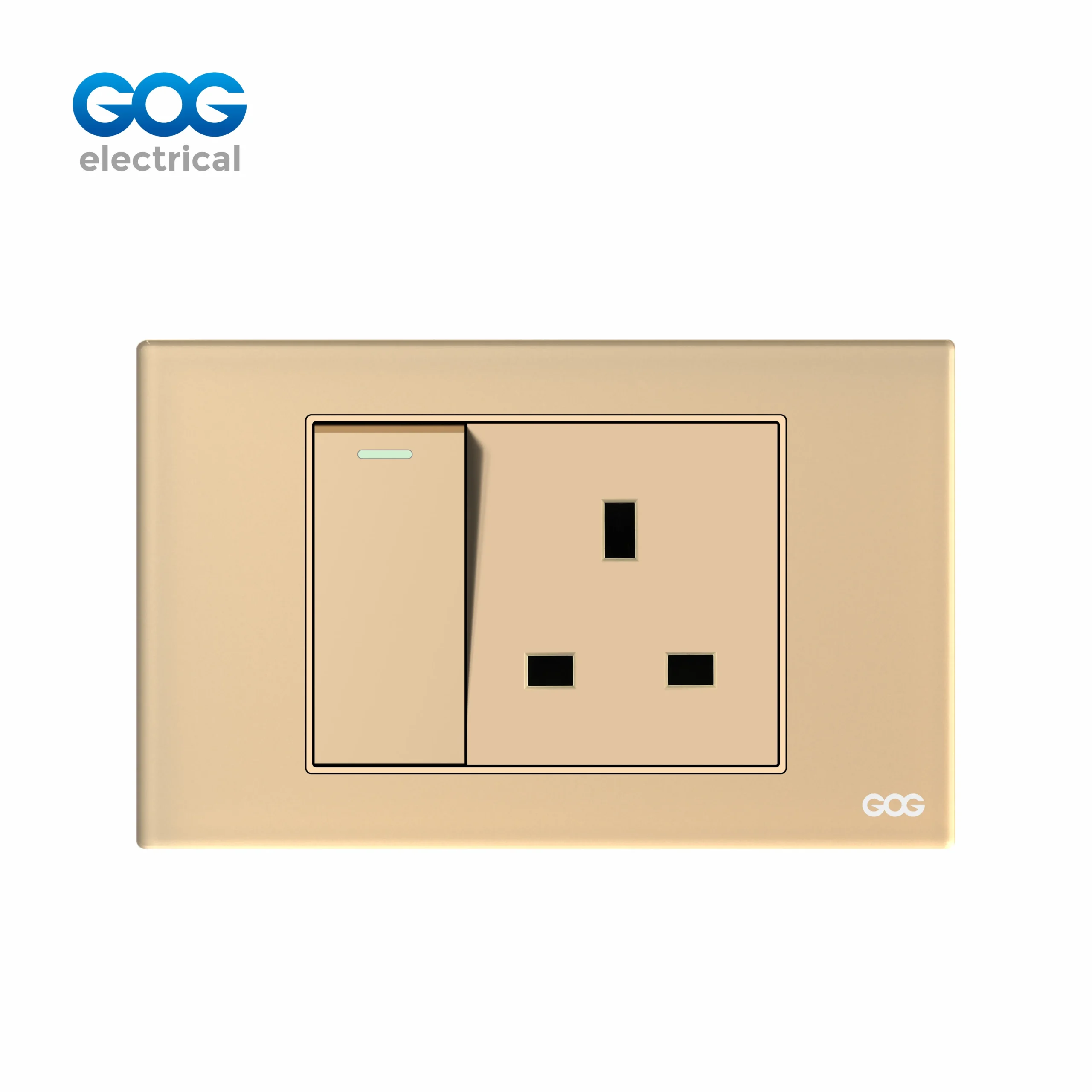 A40 Glass Switch with 13A UK Socket-1