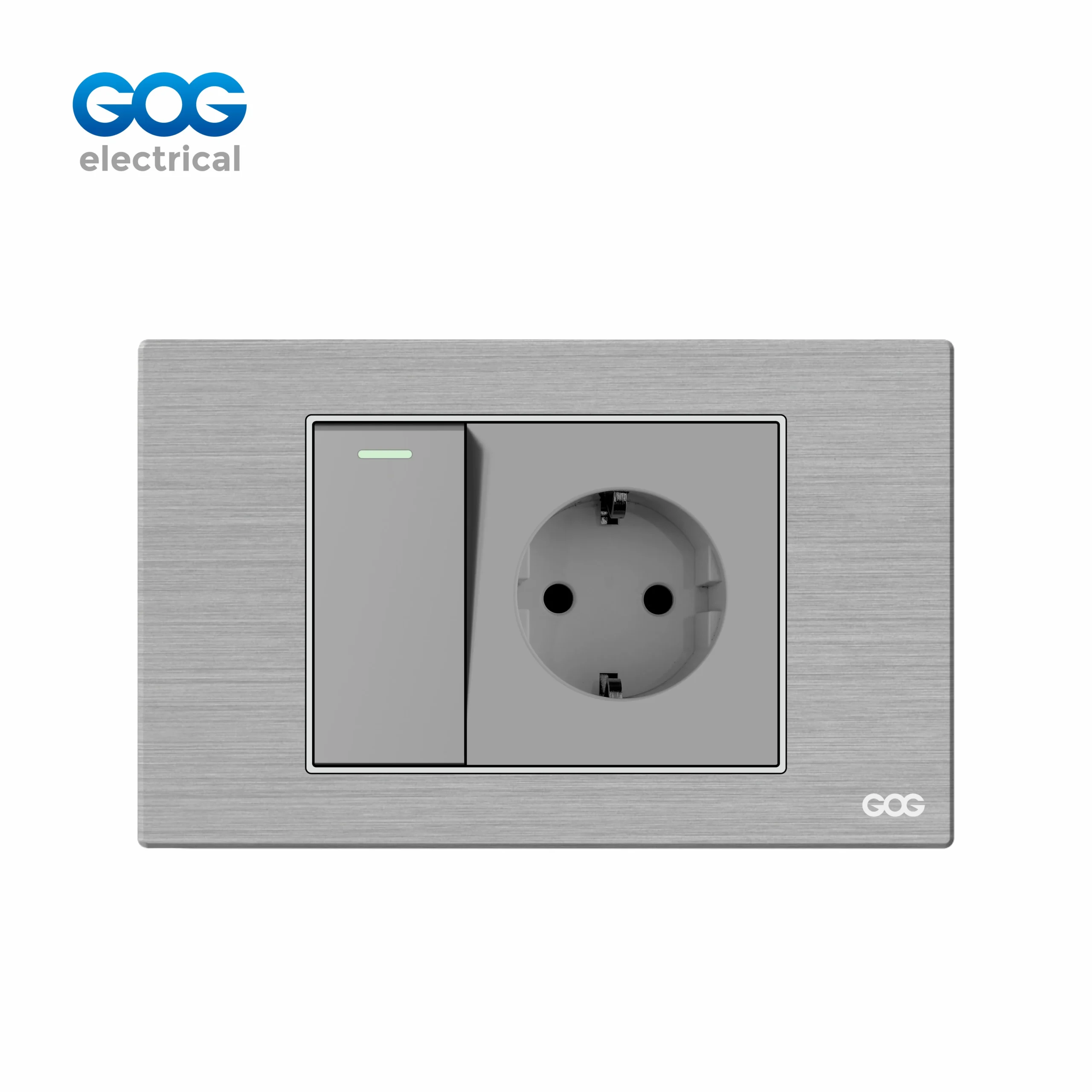 A41 Aluminum Switch with European Socket Metal Schuko Combo