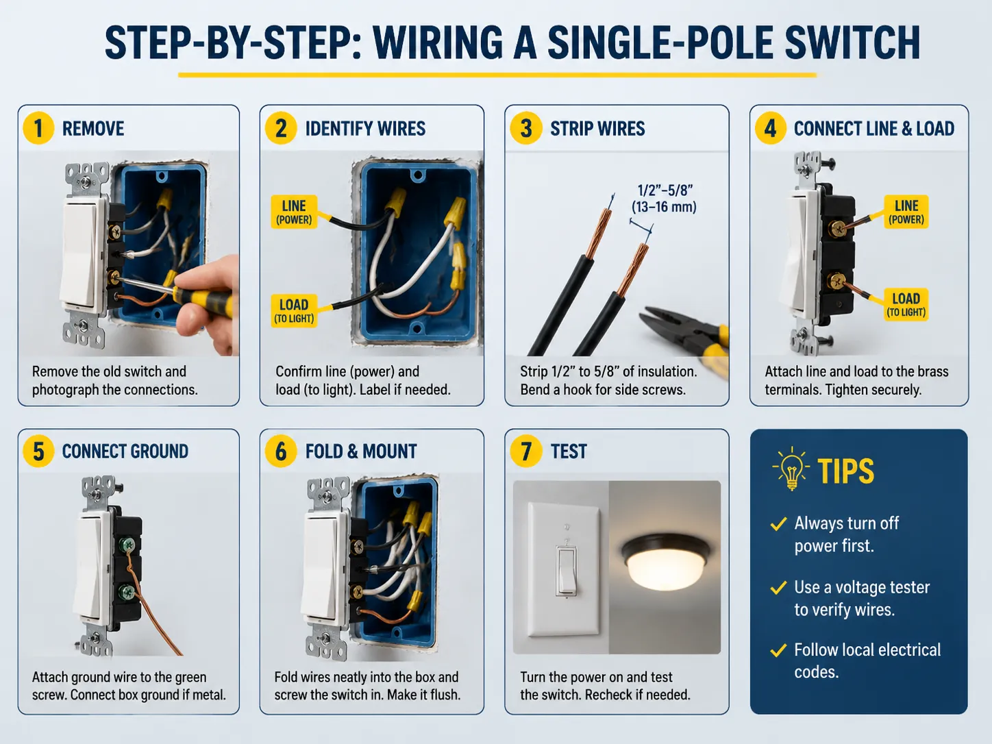 Cableado de un interruptor unipolar