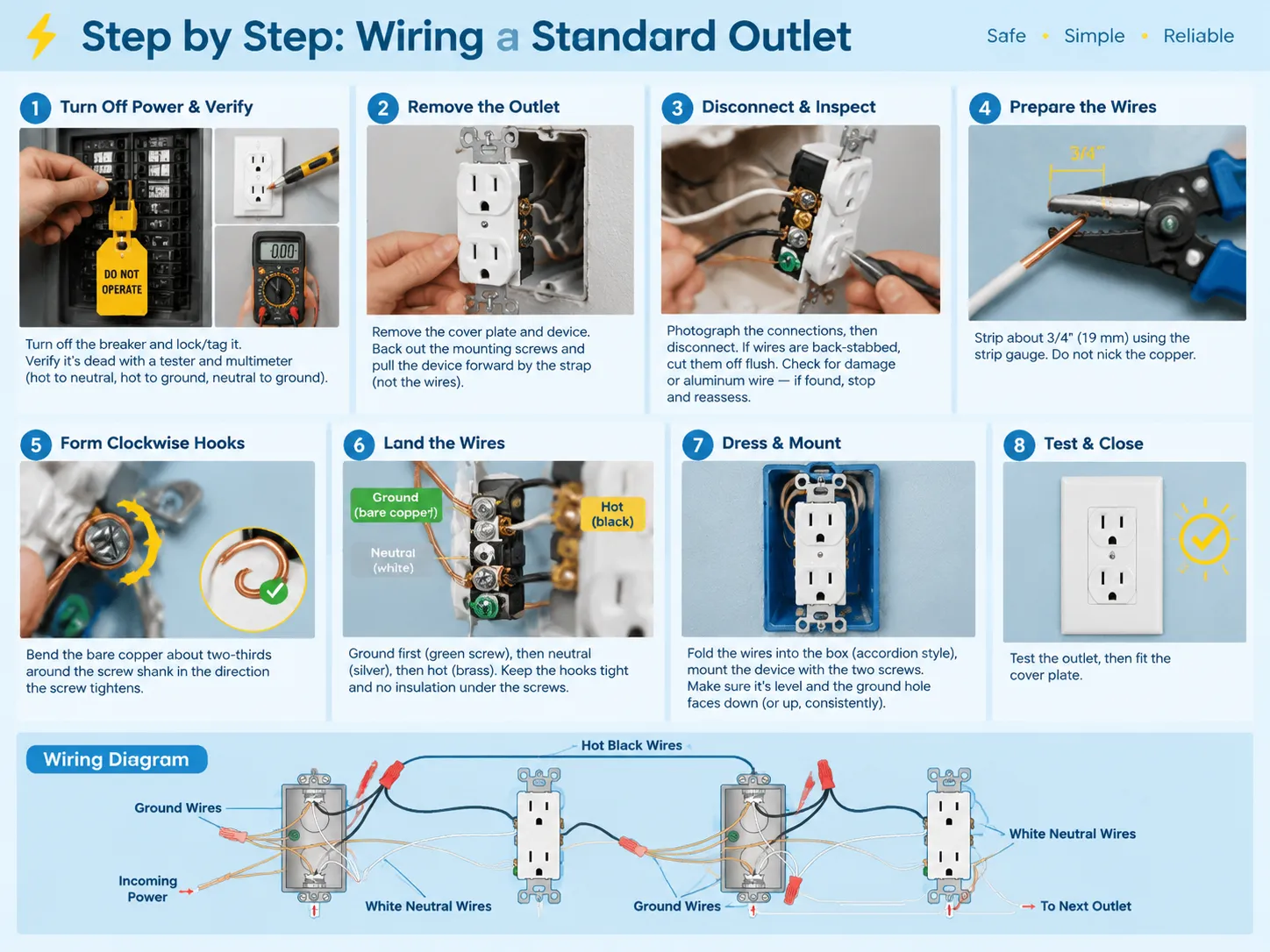 Step by Step Wiring a Standard Outlet